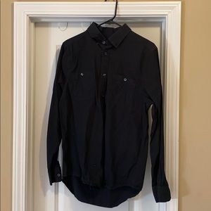Black Long Sleeve Button-Up